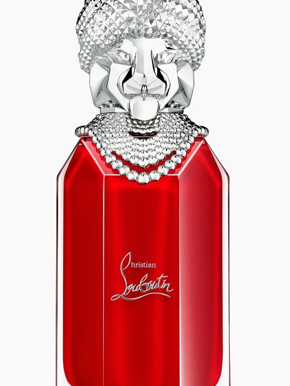 Christian Louboutin Red Fragrance Bottle with Silver Lion Cap